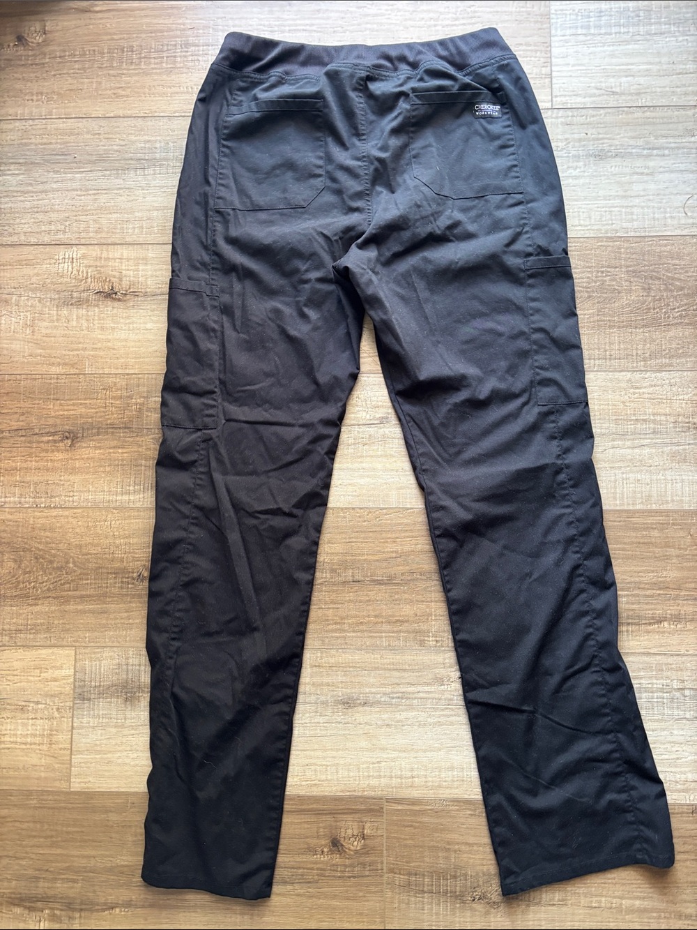 Women's Black Cherokee Workwear Medium Tall Scrub Pants - Picture 3 of 3